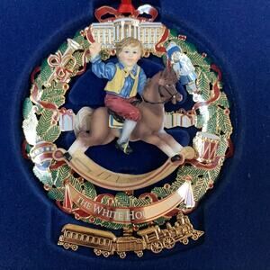 2003 White House Christmas Ornament Rocking Horse In Box